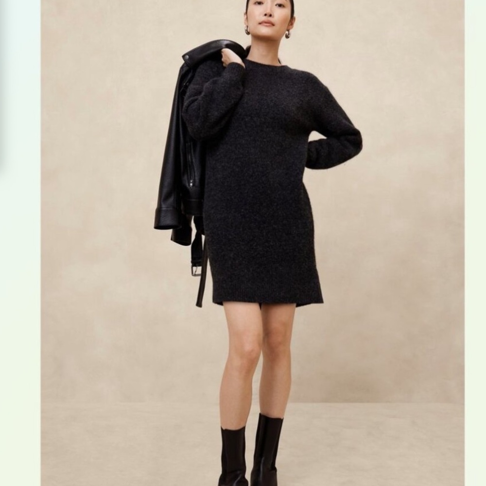 Banana Republic Factory Women’s Cozy Mini Sweater Dress Gray New Size XXL